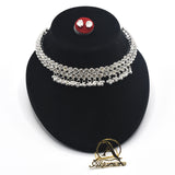 Hign quality Unique tyle crystal and pearl Bridal necklace and earrings jewelry set jtfrsna7k-1