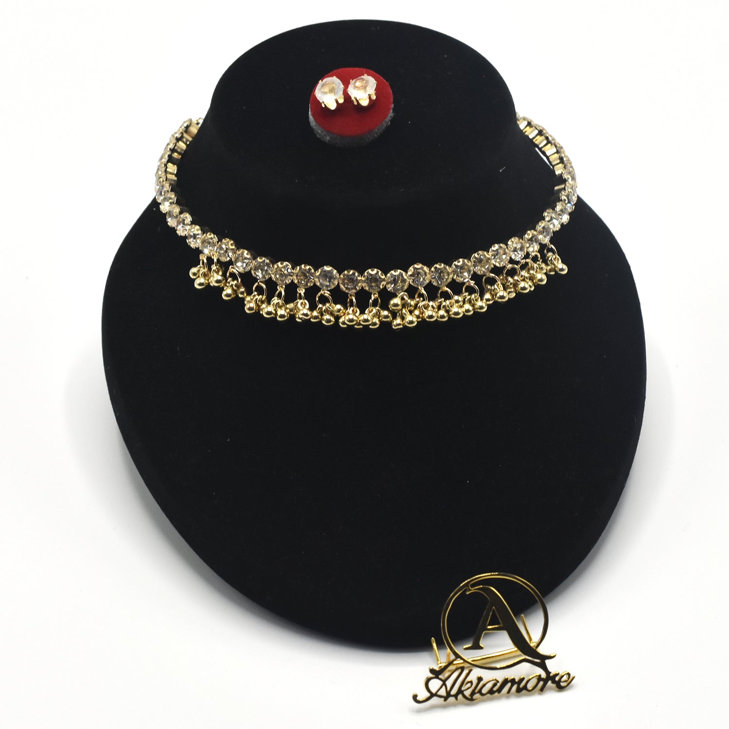 Hign quality Unique tyle crystal and pearl Bridal necklace and earrings jewelry set jtfrsna7k-1