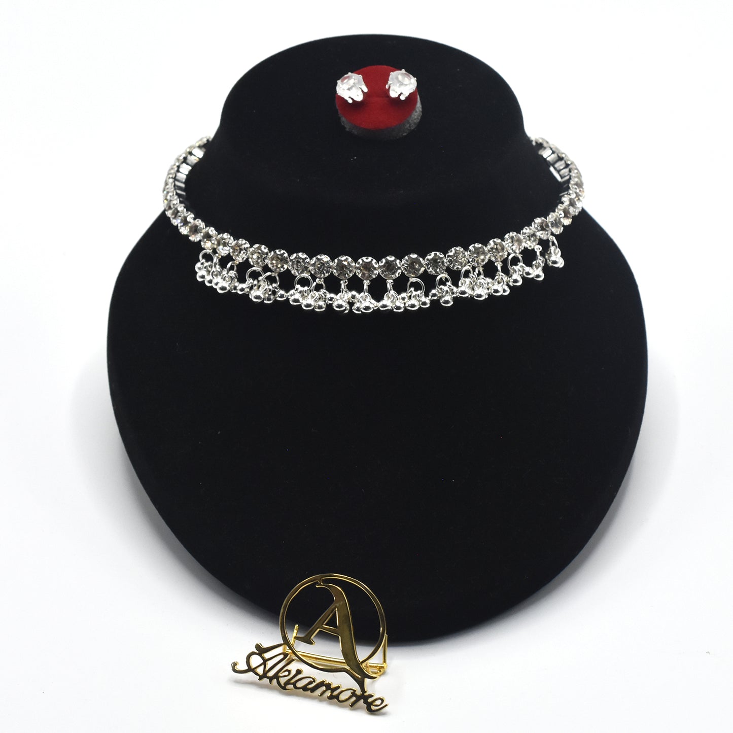 Hign quality Unique tyle crystal and pearl Bridal necklace and earrings jewelry set jtfrsna7k-1