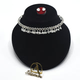 Hign quality Unique tyle crystal and pearl Bridal necklace and earrings jewelry set jtfrsna7k-1