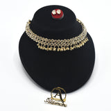 Hign quality Unique tyle crystal and pearl Bridal necklace and earrings jewelry set jtfrsna7k-1