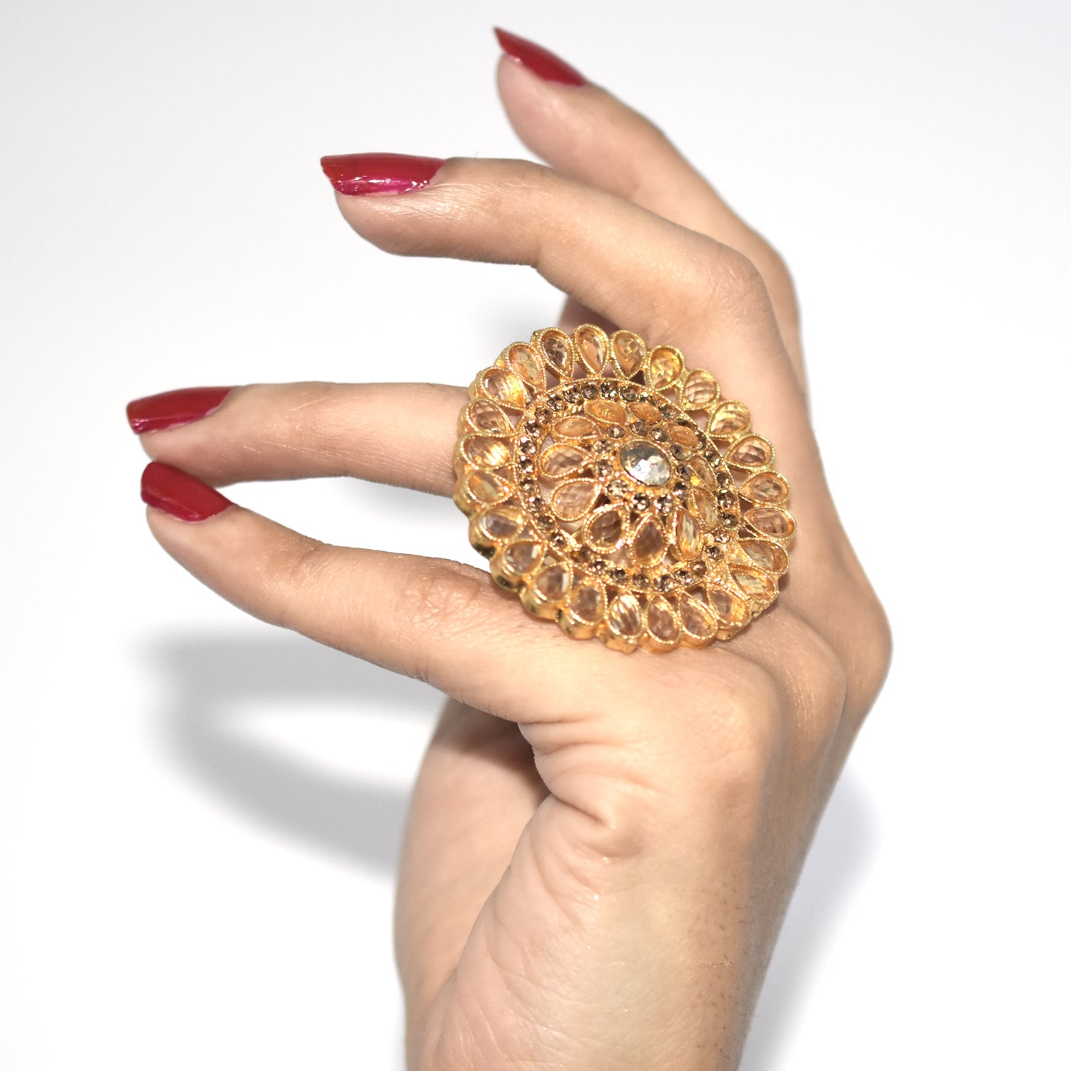 New Fashion Dubai Gold Rings for Women  High Quality Jewelry with AAA Zircon Big Rings Anniversary fgfrgdf3s-1
