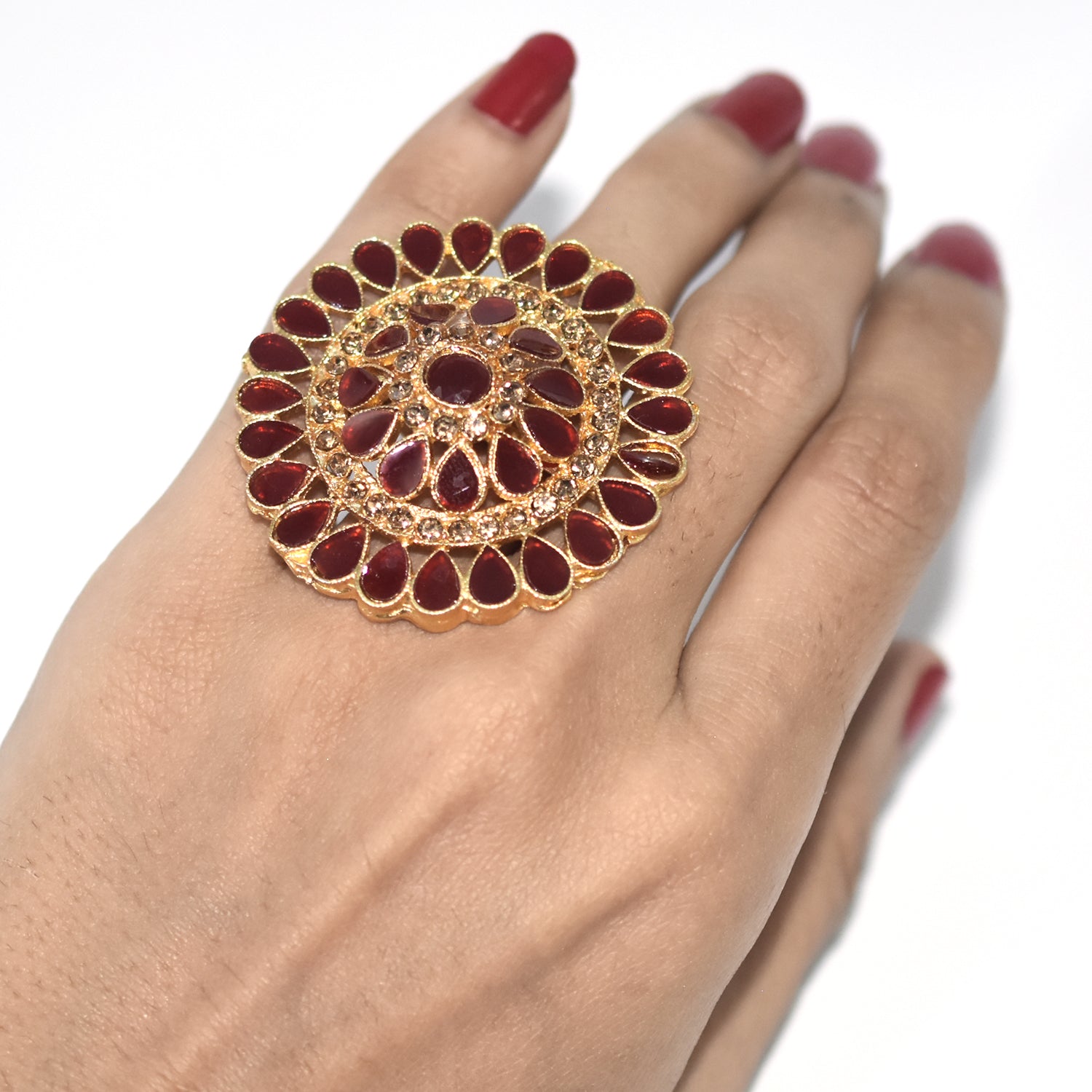 New Fashion Dubai Gold Rings for Women  High Quality Jewelry with AAA Zircon Big Rings Anniversary fgfrgdf3s-1