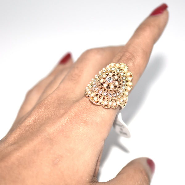 Women's Fashion  Gold Ring Cut White Zircon Anniversary Ring Gift fgfrgdf3r-1