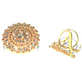 Golden Paved Cubic Zirconia Female Rings Party Wedding Fashion Jewelry fgfrwcf3u-1
