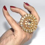Golden Paved Cubic Zirconia Female Rings Party Wedding Fashion Jewelry fgfrwcf3u-1