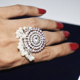 Wedding Round  Opening Ring for Women Delicate Shiny Cubic Zirconia Jewelry Fashion Gold Metal Finger Ring fgfrgrf3q-1