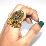 New Luxury / White Gold Color Alloy Paved Full Pearl Beads Ball Wedding Rings For Women fgfrcrf3l-1