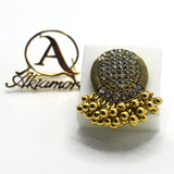 New Luxury / White Gold Color Alloy Paved Full Pearl Beads Ball Wedding Rings For Women fgfrcrf3l-1