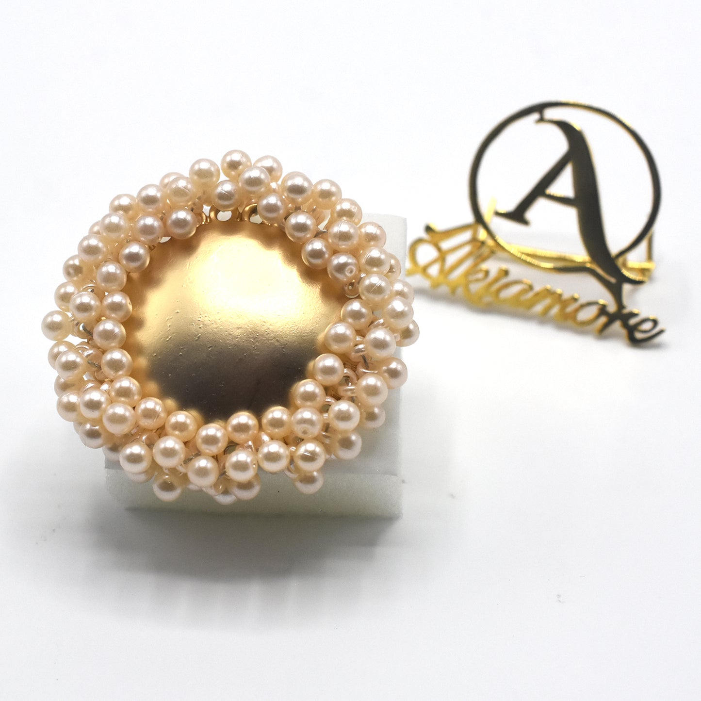 New Fashion Gold-Color Rings Elegant Women Lovely Girls Adjustable Opening Rings with Metal Double Beads fgfrpdf3h-1