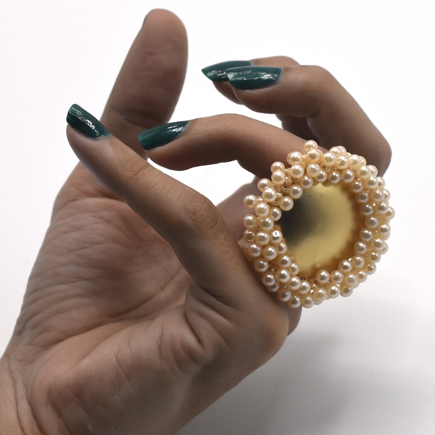 New Fashion Gold-Color Rings Elegant Women Lovely Girls Adjustable Opening Rings with Metal Double Beads fgfrpdf3h-1