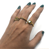 Vintage Summer 3Pcs/Set Fairy Vintage Metalic Fashion Finger Rings Korea Hit Rings for Women Girl Party fgfradf2o-1