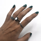 Vintage Summer 3Pcs/Set Fairy Vintage Metalic Fashion Finger Rings Korea Hit Rings for Women Girl Party fgfradf2o-1