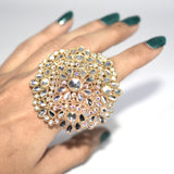 Crystal Rings For Women Hollow Pattern Antique Gold and silver Vintage Wedding Jewelry  Wedding Ring fgfrcrf2k-1