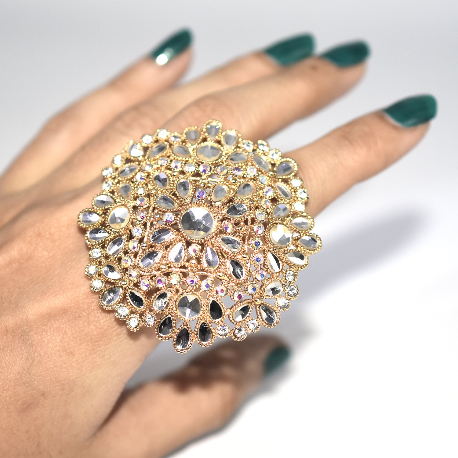 Crystal Rings For Women Hollow Pattern Antique Gold and silver Vintage Wedding Jewelry  Wedding Ring fgfrcrf2k-1