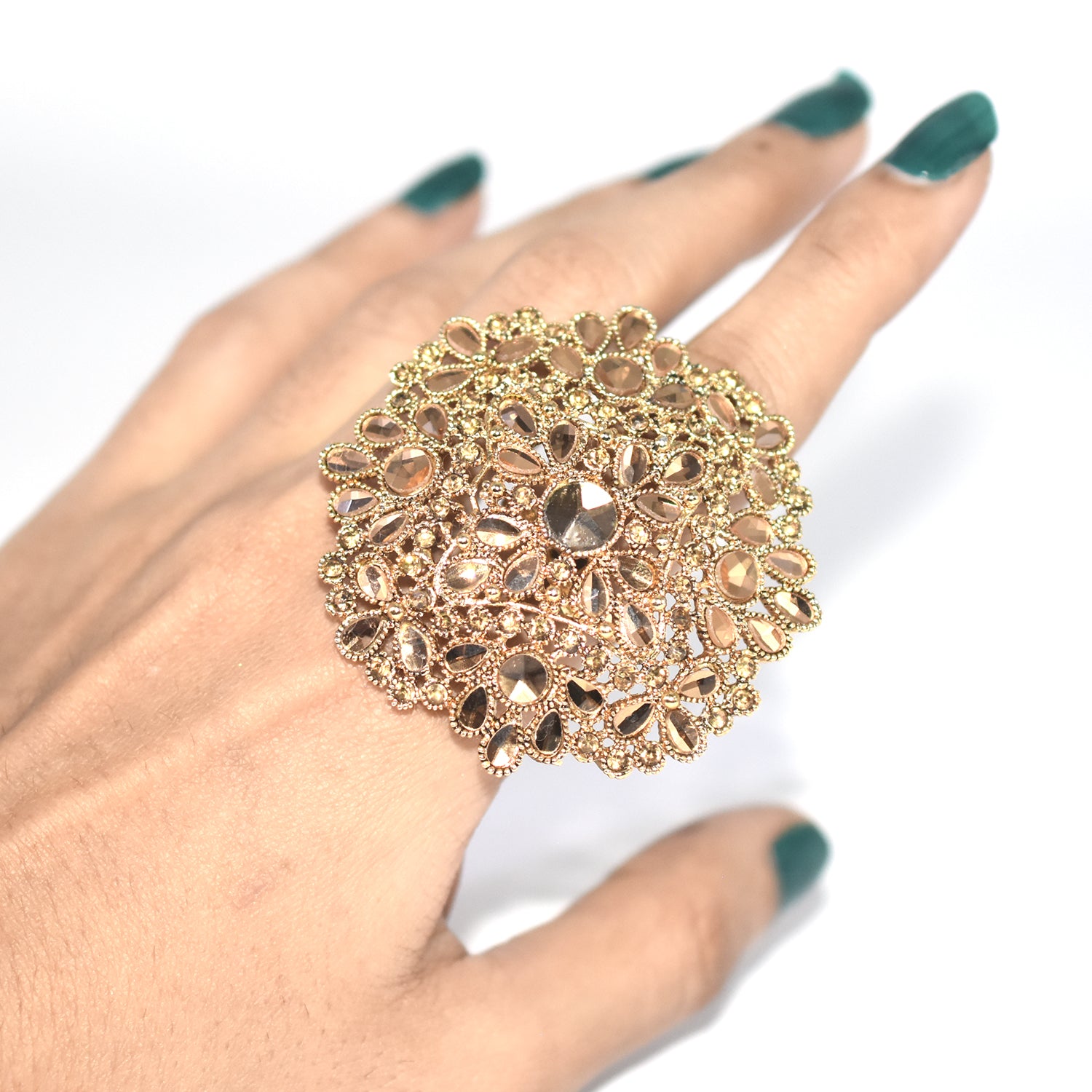Crystal Rings For Women Hollow Pattern Antique Gold and silver Vintage Wedding Jewelry  Wedding Ring fgfrcrf2k-1