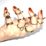 15 Pcs/Pack Golden and Silver Ring Set  Vintage Punk Rings Fashion Jewelry for Women Party Gifts fgfrgrf2m-1
