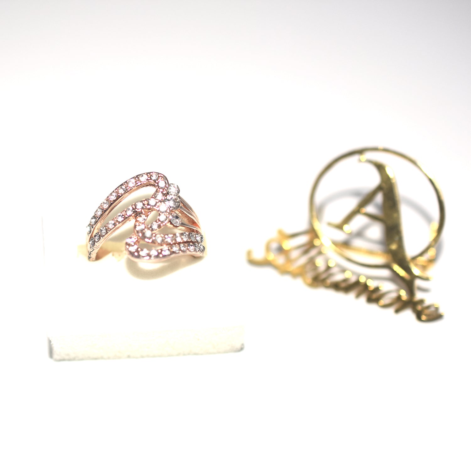 Unique Design Lightning Rings For Women Adjustable Size Dazzling Cubic Zirconia Rose Gold Color Jewelry fgfrrgf1j-a-1