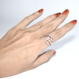 Unique Design Lightning Rings For Women Adjustable Size Dazzling Cubic Zirconia Rose Gold Color Jewelry fgfrrgf1j-a-1