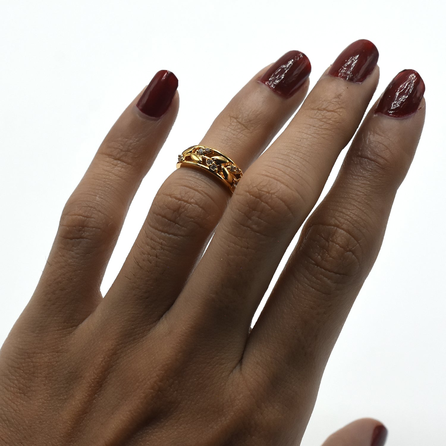 Fashion Open  Rings For Women Girls Rose Gold Resizable Plant Female Knuckle Ring Engagement Wedding Party Jewelry fgfrgdf3v-1
