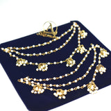 2021 Indian Jewelry Sahara Earring link Headdress Women Antique Gold Pearl Tassel Earrings With Long Sahara Chain egfrcrb9g-1