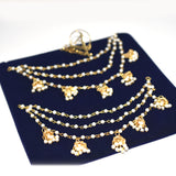 2021 Indian Jewelry Sahara Earring link Headdress Women Antique Gold Pearl Tassel Earrings With Long Sahara Chain egfrcrb9g-1