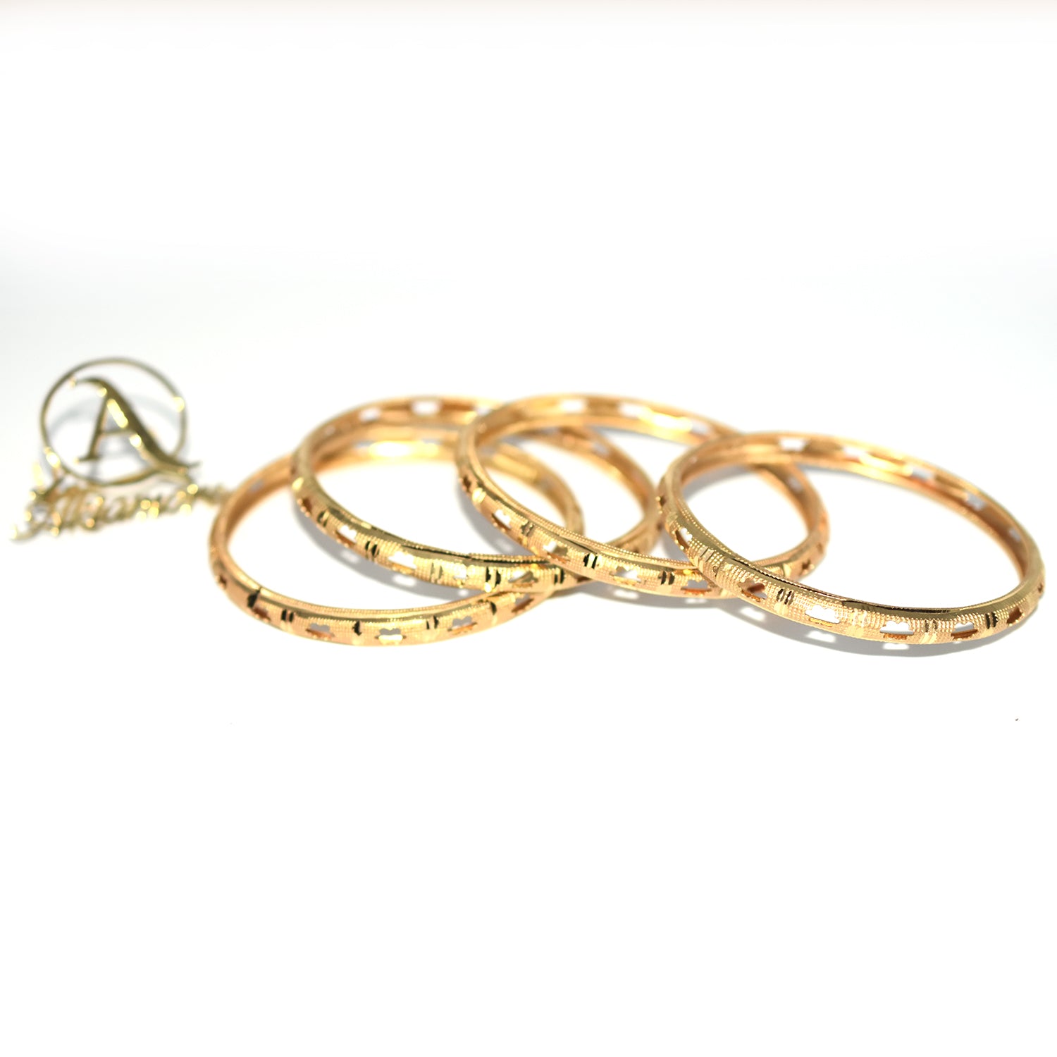 4pcs/lot Indian Bangles Gold color Bangle For Women Africa Jewelry Ethiopian Wedding Bride Jewelry Gift bl24gde1j-1