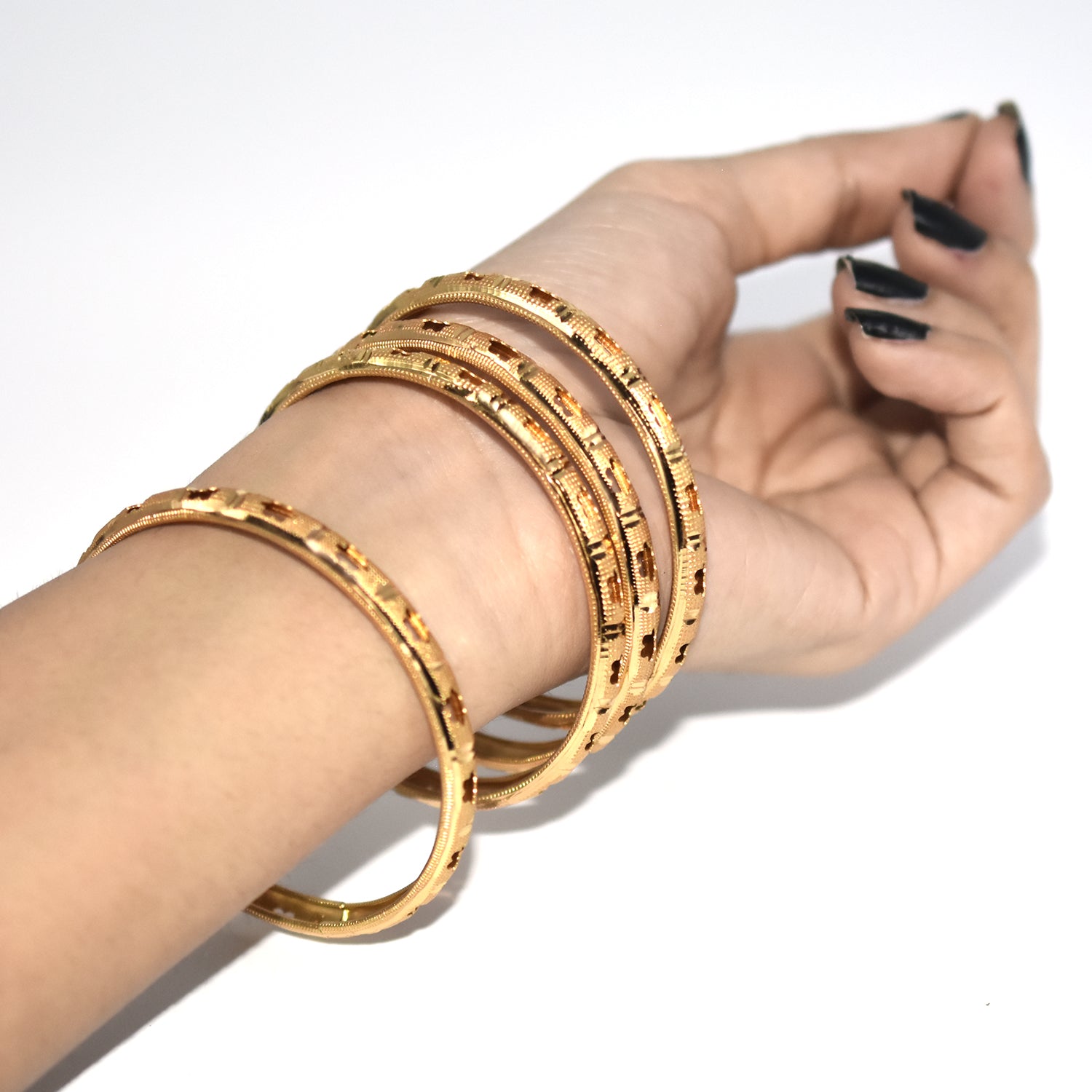 4pcs/lot Indian Bangles Gold color Bangle For Women Africa Jewelry Ethiopian Wedding Bride Jewelry Gift bl24gde1j-1