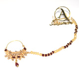 fancy bridal nath with pearls nhfrmna5k-1