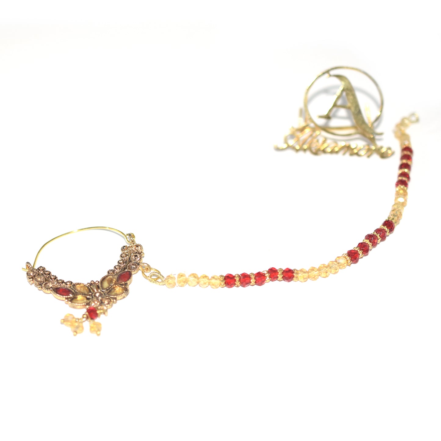 fancy bridal nath with pearls nhfrmna5k-1