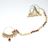 fancy bridal nath with pearls nhfrmna5k-1