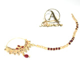 fancy bridal nath with pearls nhfrmna5k-1