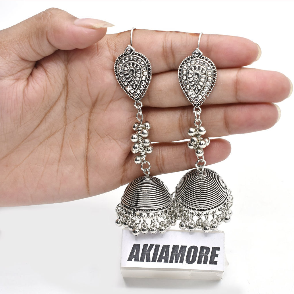 Indian Bollywood Jhumka Jhumki Drop Earrings Gypsy Fashion Jewelry Beads Tassel Bell Dangle Earrings Bridal Women Party egfrsrb2d-1