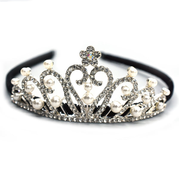 Hair Crown Wedding Hair Accessories For Women Silver Color and White Pearl Crown For Bridal Crowns And Tiara Women Accessories