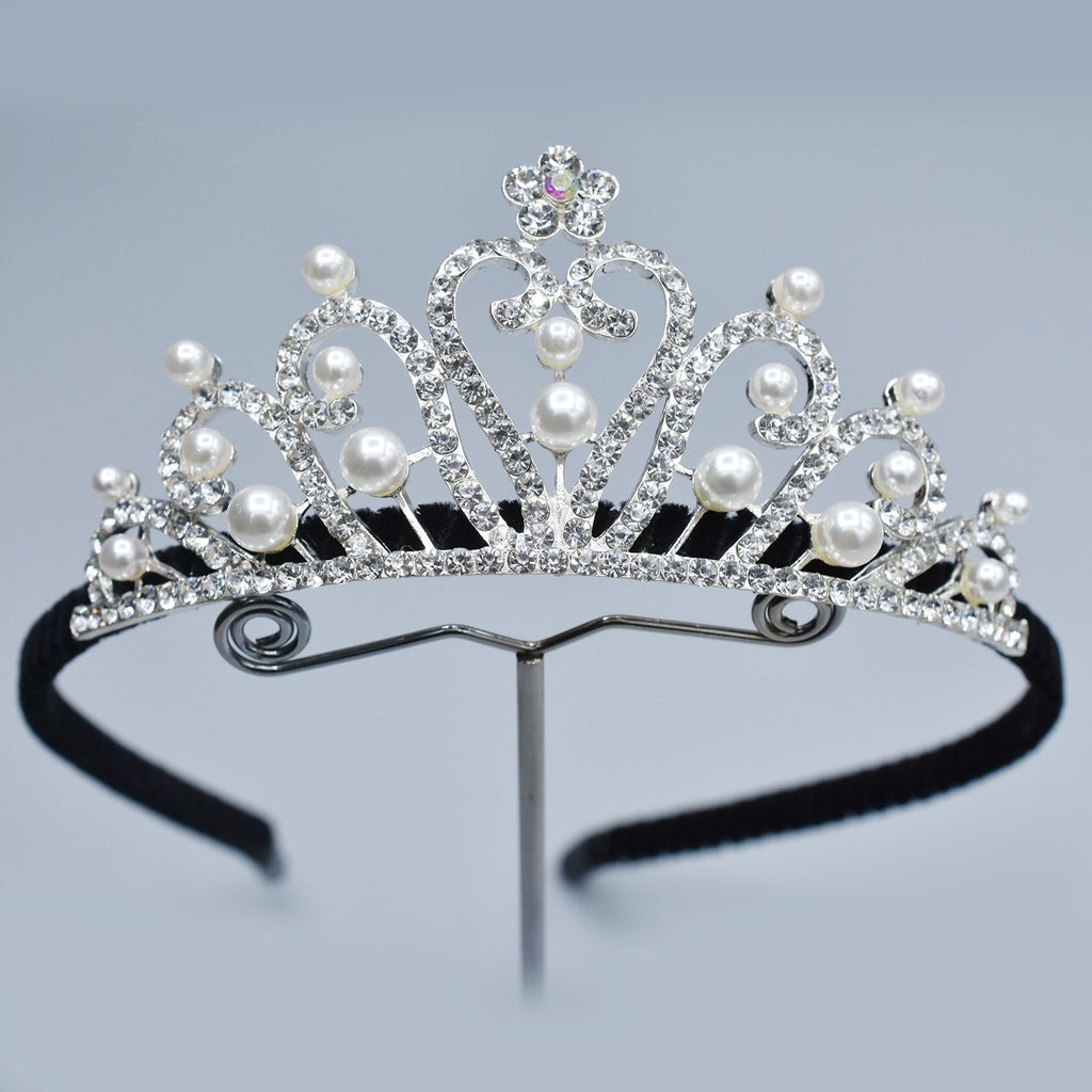 Hair Crown Wedding Hair Accessories For Women Silver Color and White Pearl Crown For Bridal Crowns And Tiara Women Accessories