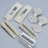 4 Pair Fashion Metal Pearl Hair Clips Decorations Women Hairpins Hair Barrettes Floral Girls Headwear Clamps Styling Accessories