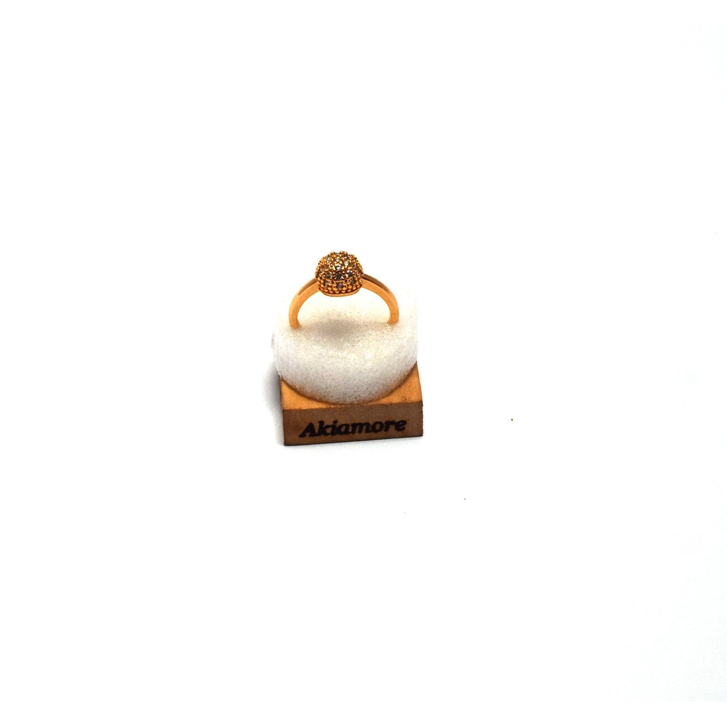 Gold Platted Ball Zarcon Ring  fgfrgdf3v-h