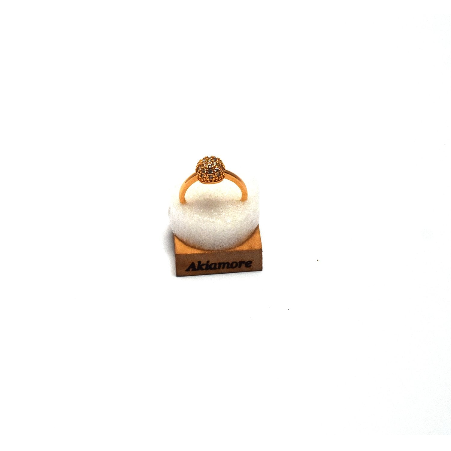 Gold Platted Ball Zarcon Ring  fgfrgdf3v-h