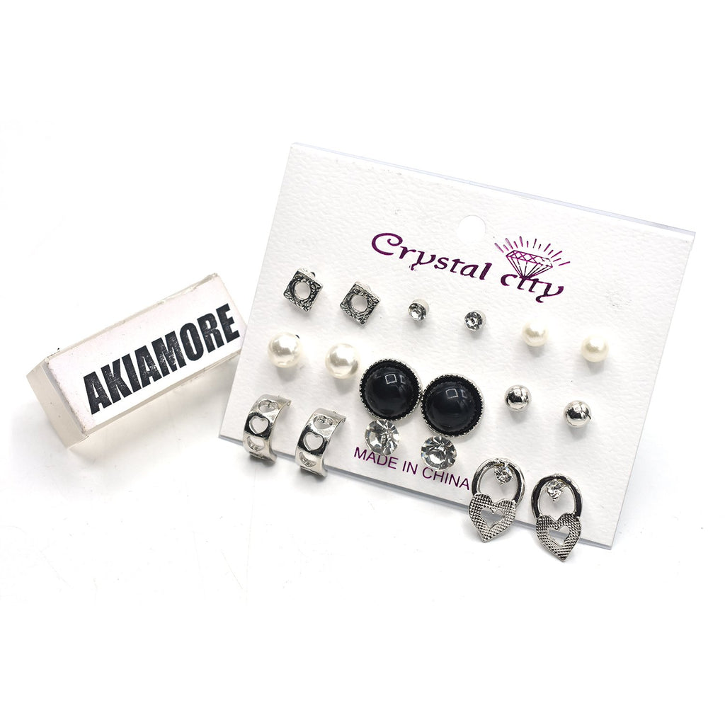Women 7 Pairs /Lot Cute Acrylic Small Stud Earrings Sets Girl Fashion Jewelry Party Christmas Gift
