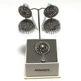 silver stylish jhumki with bindiya
