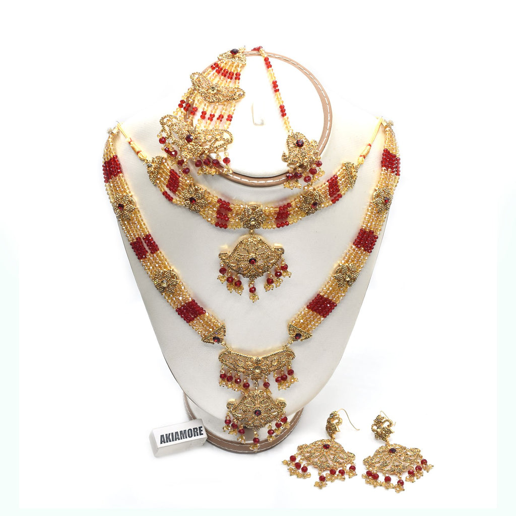 Wedding Jewelry Full Crystal Rhinestones Necklace Jhumar Mang