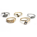 Sweet Heart Flower Cubic Zircon Adjustable Rings For Women Girls Fashion Party
