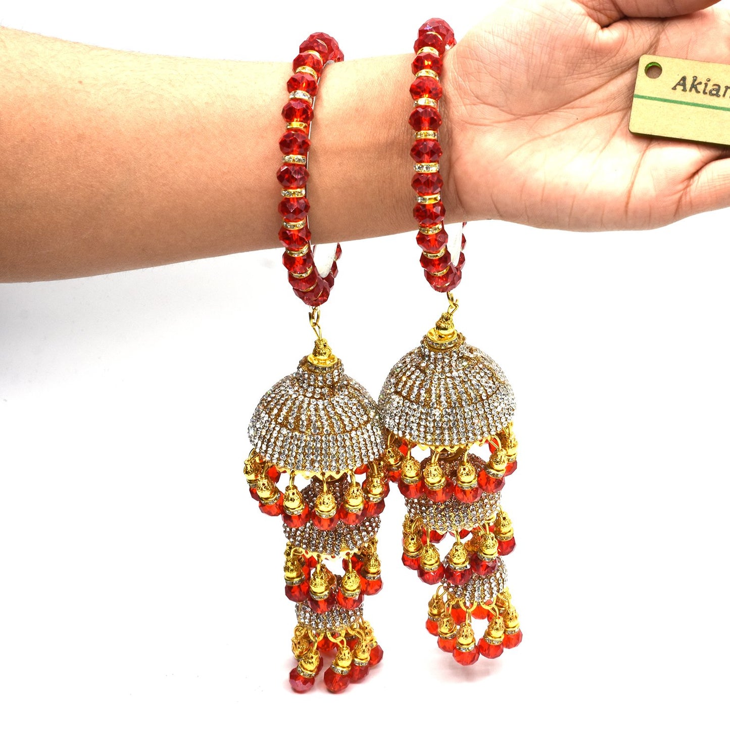 Bridal bangles with jhumar
