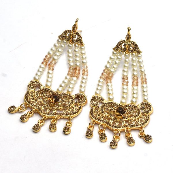 stylish long copper earrings with pearls egfrpdb4g-5