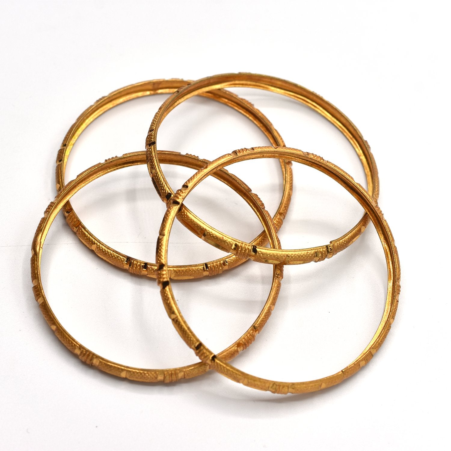 Pack of 4 - New Style Party Fashion Jewelry Indian Gold Plated Bangles for Women & Girls