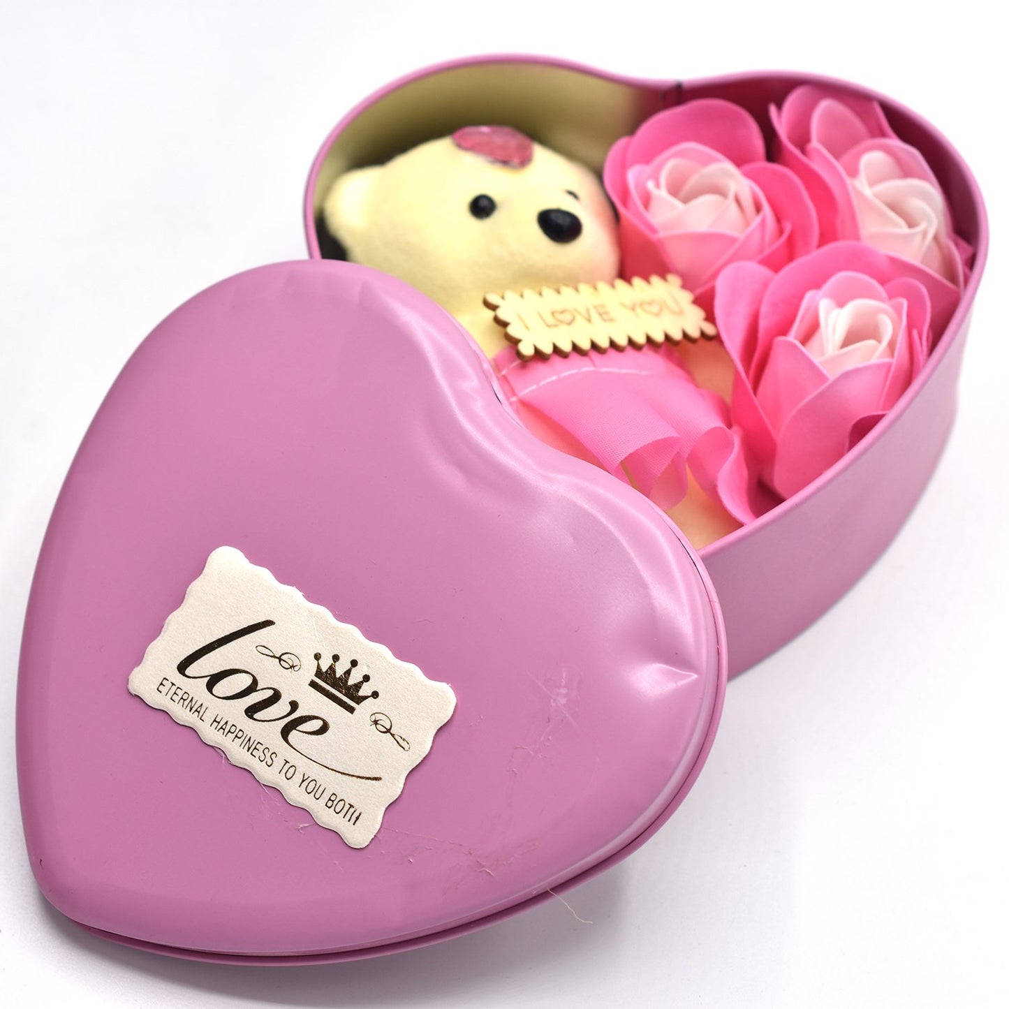 Valentine Day Gift One Teddy Bear With Heart Shape Box
