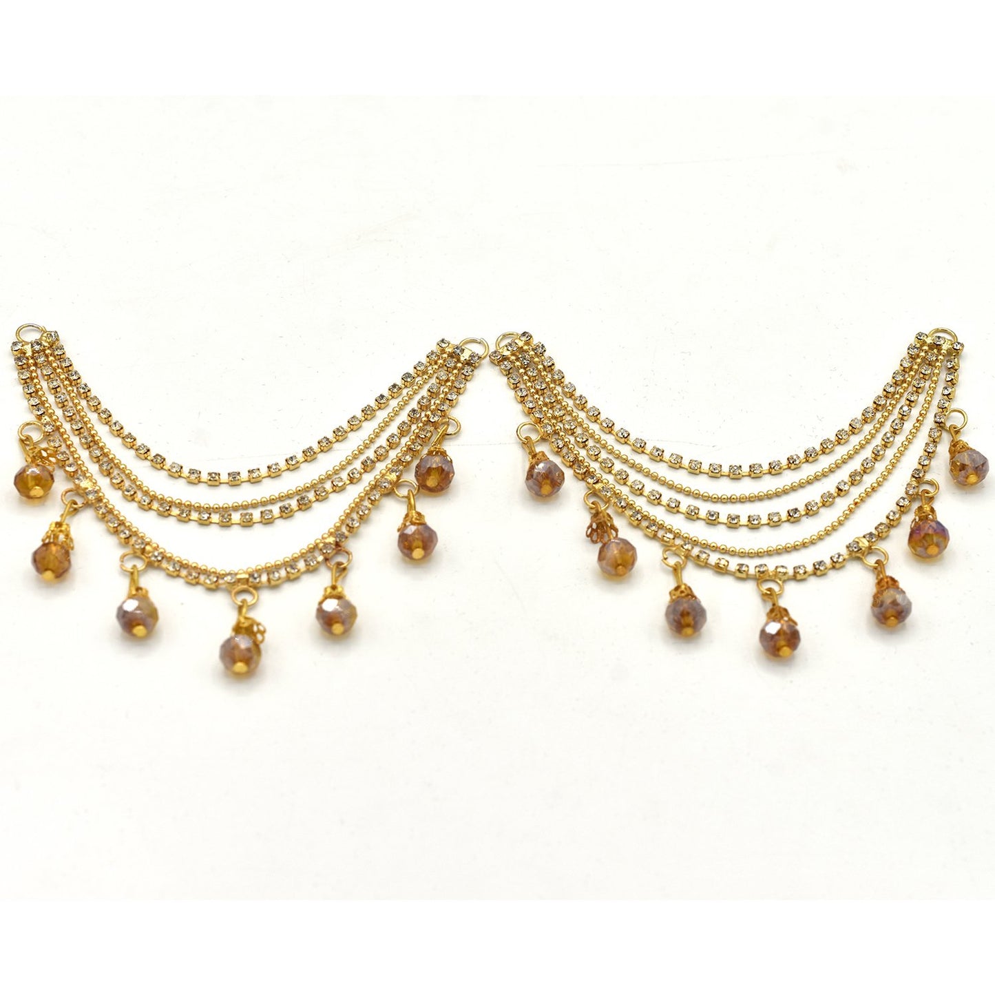 2021 Indian Jewelry Sahara Earring link Headdress Women Antique Gold Pearl Tassel Earrings With Long Sahara Chain egfrcrb9g-1