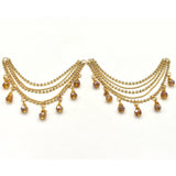 2021 Indian Jewelry Sahara Earring link Headdress Women Antique Gold Pearl Tassel Earrings With Long Sahara Chain egfrcrb9g-1