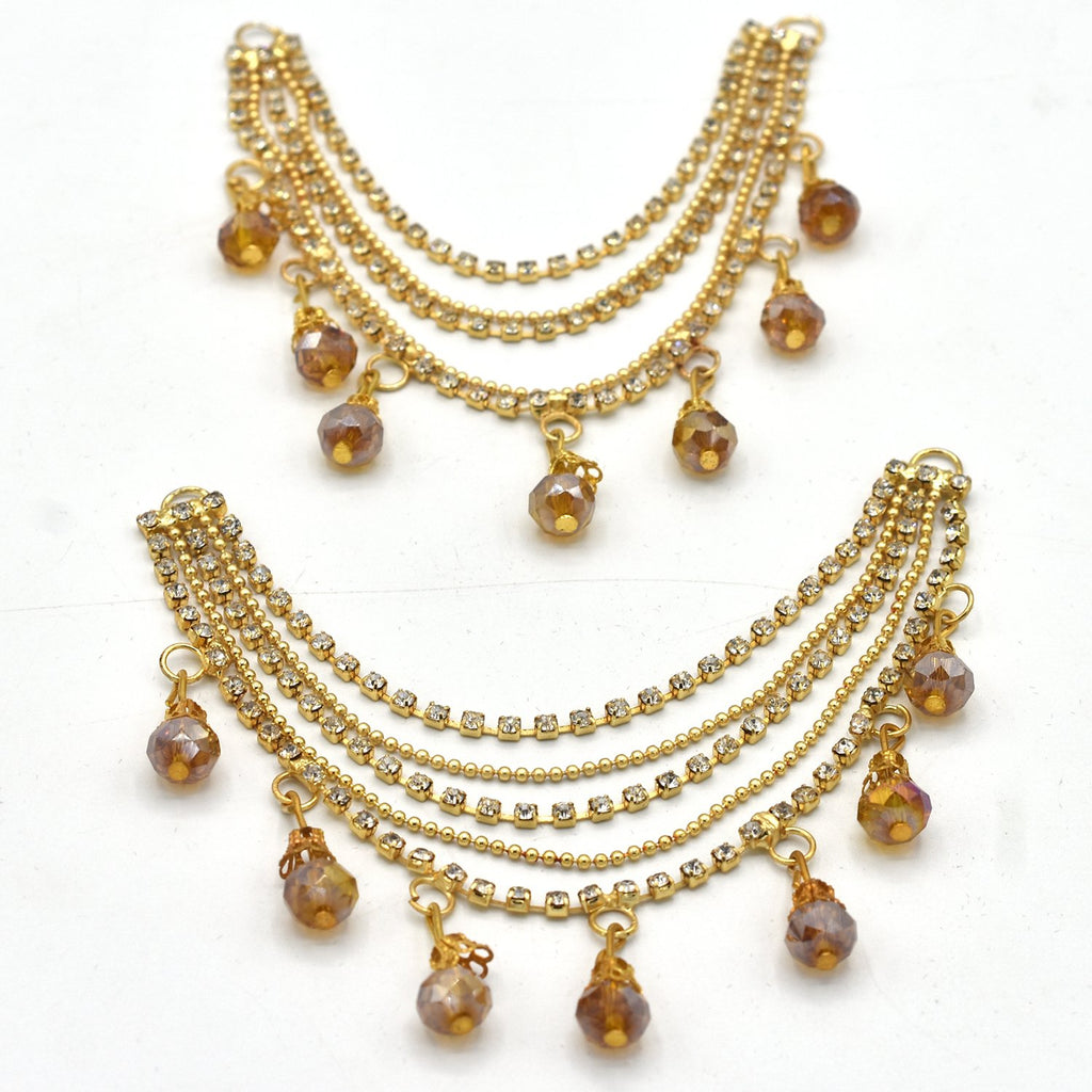 2021 Indian Jewelry Sahara Earring link Headdress Women Antique Gold Pearl Tassel Earrings With Long Sahara Chain egfrcrb9g-1