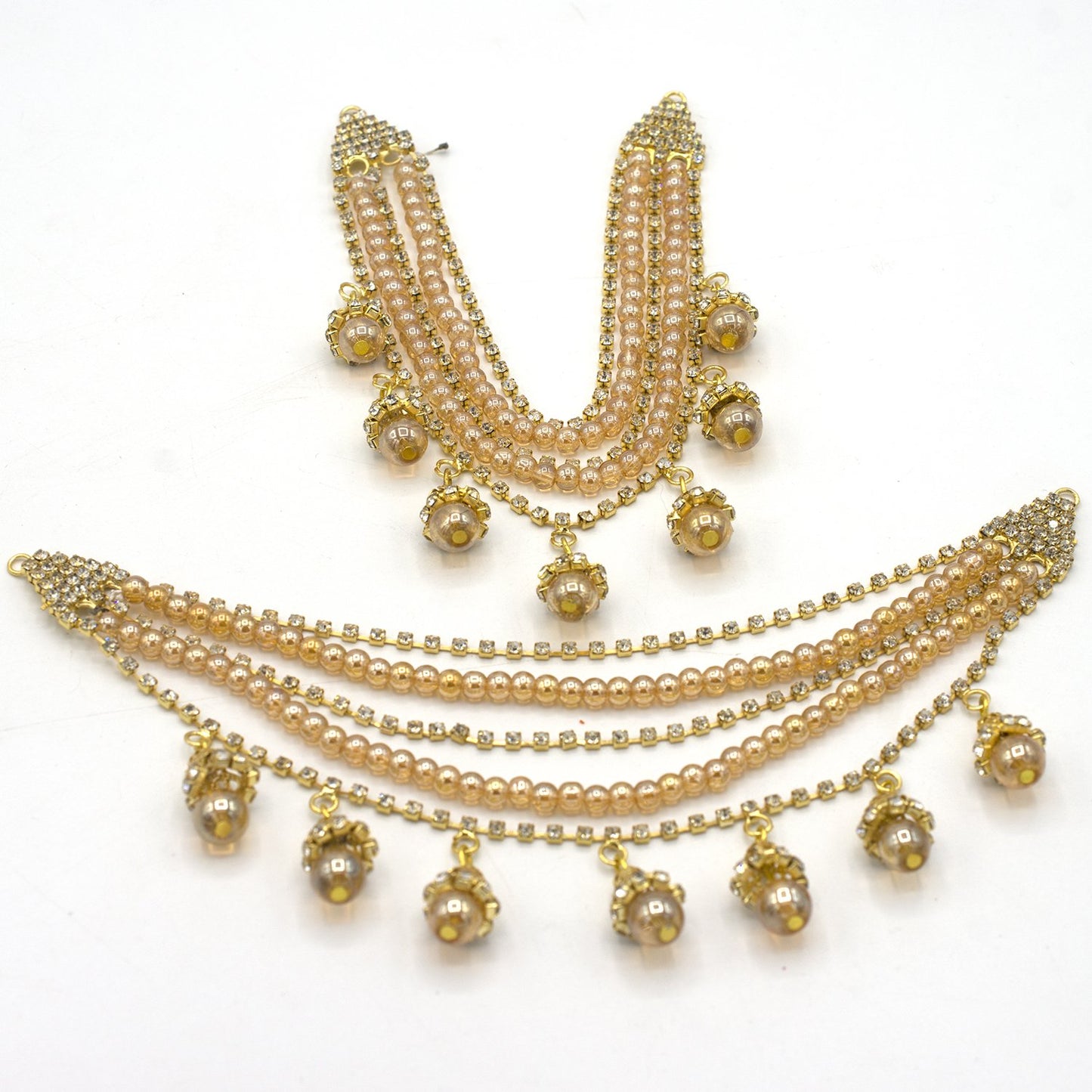 2021 Indian Jewelry Sahara Earring link Headdress Women Antique Gold Pearl Tassel Earrings With Long Sahara Chain egfrcrb9g-1